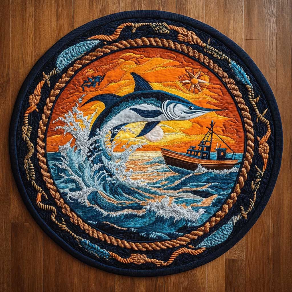 Marlin Rise WN0705038CL Quilted Round Mat