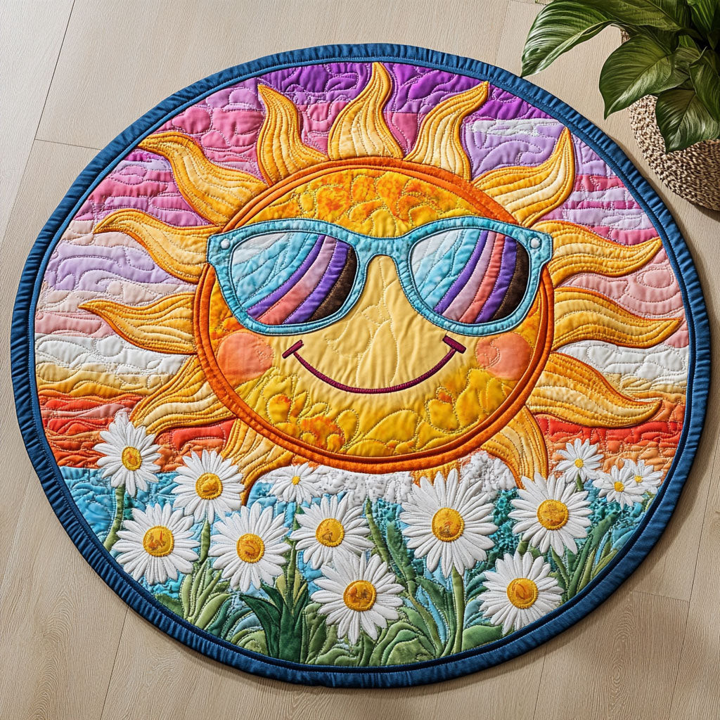 Sunshine Daisy WX0605049CL Quilted Round Mat
