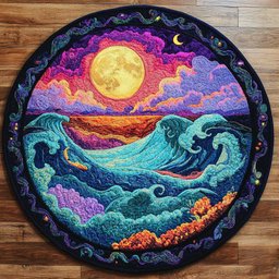 Twilight Wave WN0605029CL Quilted Round Mat
