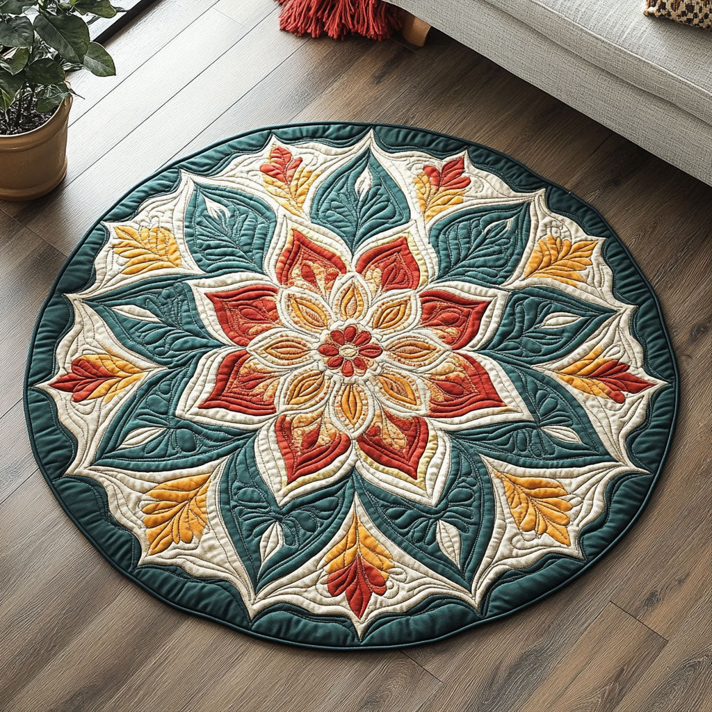 Mandala Flower WX0605030CL Quilted Round Mat