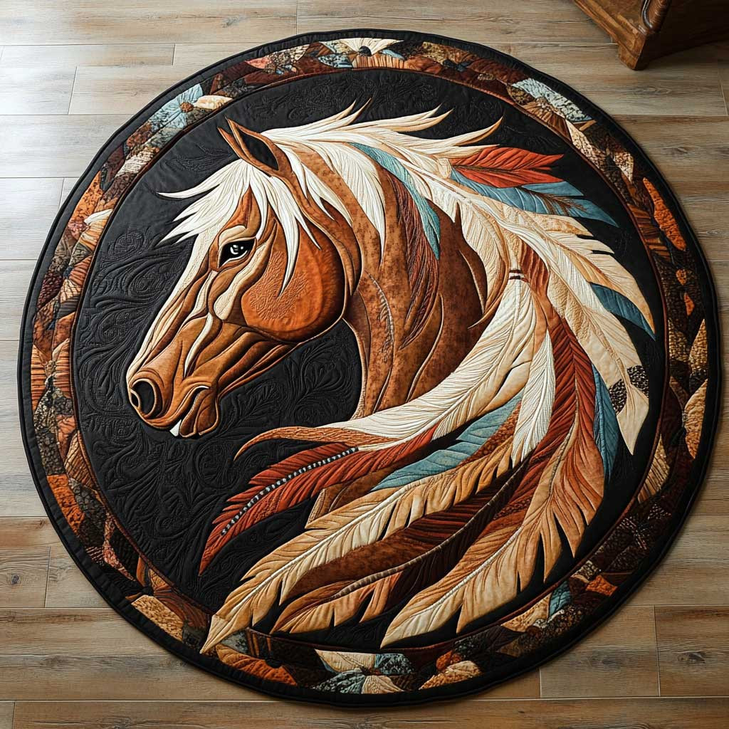 Native Hourse CQ0605013CL Quilted Round Mat