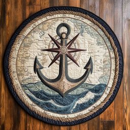 Anchor Compass WN0705002CL Quilted Round Mat