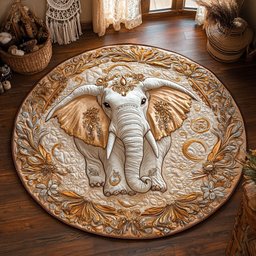 Jeweled Elephant WY0805020CL Quilted Round Mat