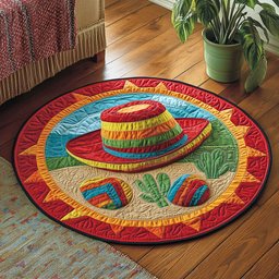 Mexican Sombrero WX0605031CL Quilted Round Mat
