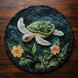Sea Turtle CP0505025CL Quilt Round Mat