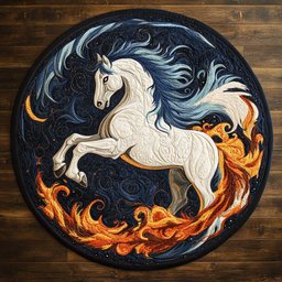 Mystic Horse WN2404016CL Quilted Round Mat