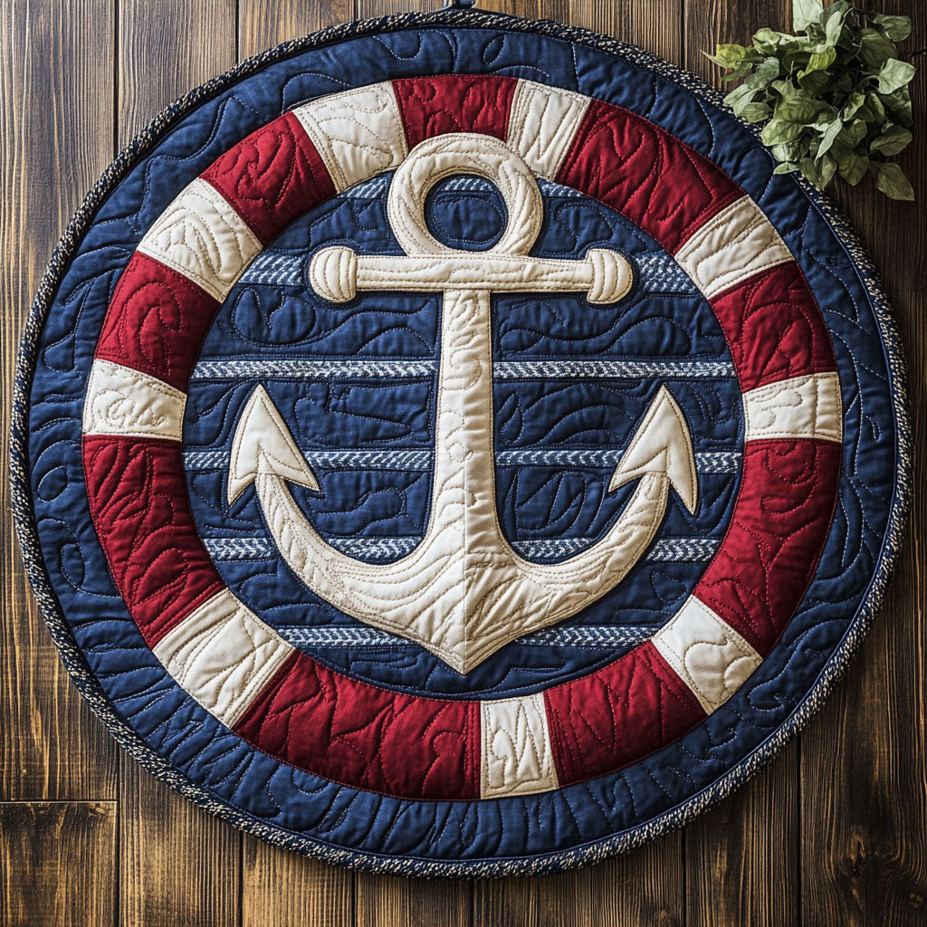 The Gentle Anchor CM0805033CL Quilted Round Mat