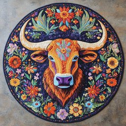 Brilliant Cow CQ0605006CL Quilted Round Mat