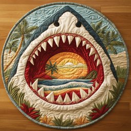 Jaw Of Sea WJ2304043CL Quilted Round Mat