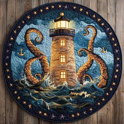 Lone Lighthouse WN0605047CL Quilted Round Mat