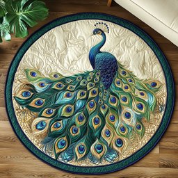 Charming Peacock WX0605006CL Quilted Round Mat