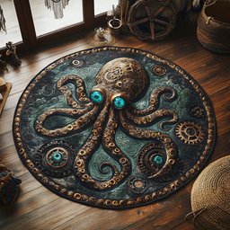 Mechanical Sea WY0705063CL Quilted Round Mat