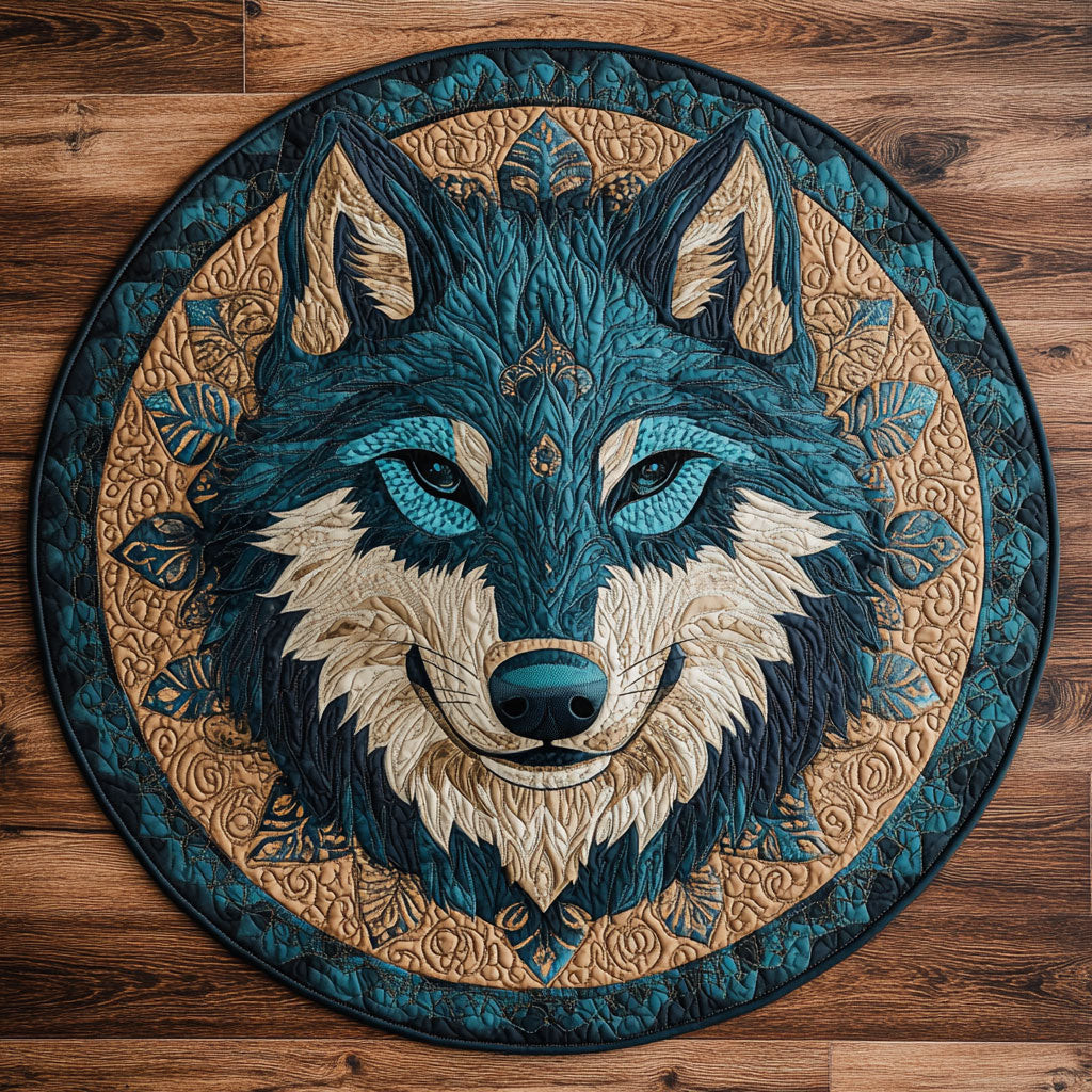 Teal Wolf CP0605011CL Quilt Round Mat