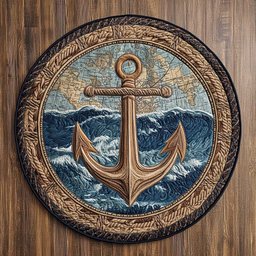 Wild Anchor WN0805101CL Quilted Round Mat