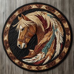 Impressive Horse CQ0605014CL Quilted Round Mat