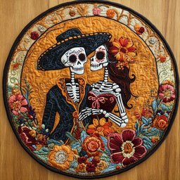 Forever Skeleton WN0805064CL Quilted Round Mat