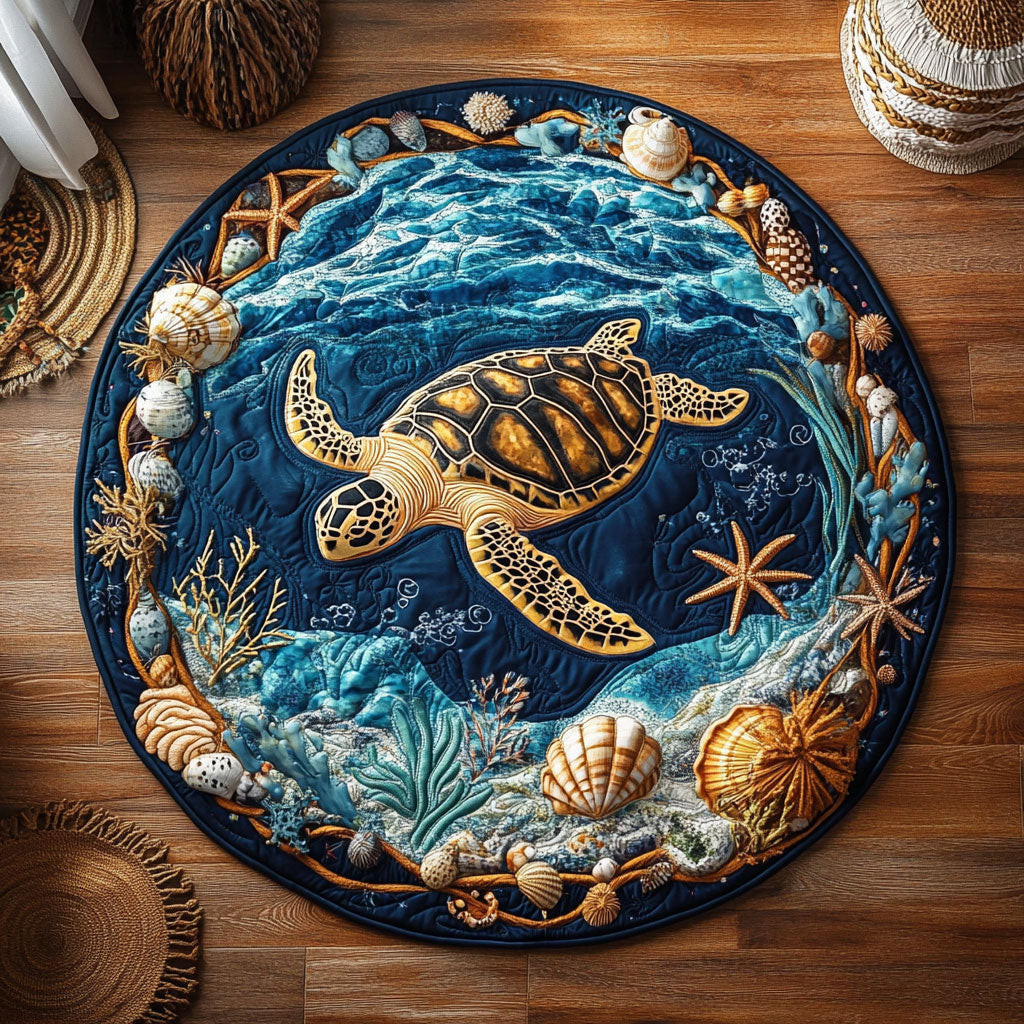 Ocean Wanderer WY0705066CL Quilted Round Mat