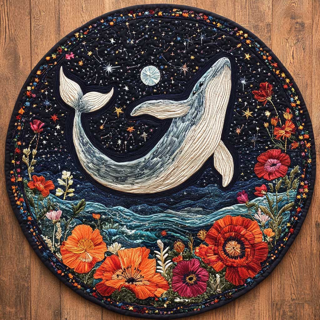 Whale Bloom WN0805047CL Quilted Round Mat