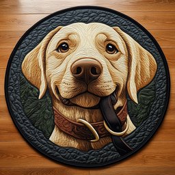 Holding Leash CP0505017CL Quilt Round Mat