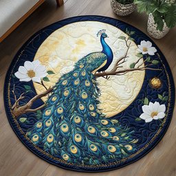 Peacock Magnolia WX0605041CL Quilted Round Mat