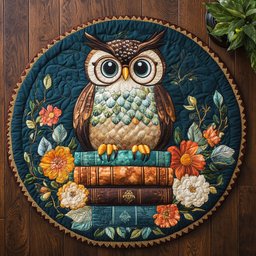 Bookish Watcher CM0605036CL Quilted Round Mat