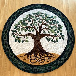 Tree Of Life WJ2304047CL Quilted Round Mat