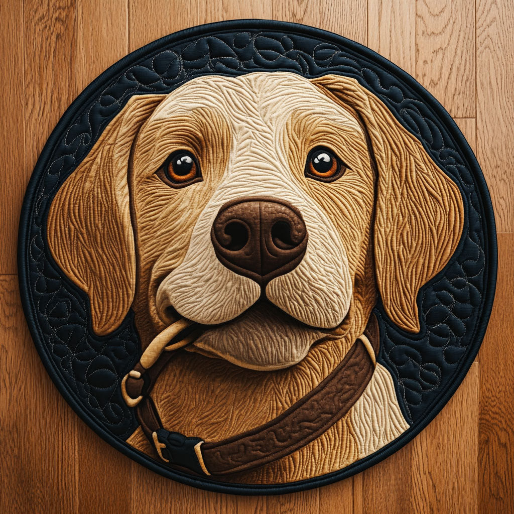 Labrador Playful CP0505019CL Quilt Round Mat