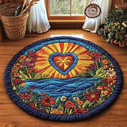 Radiant Heart WY0705068CL Quilted Round Mat