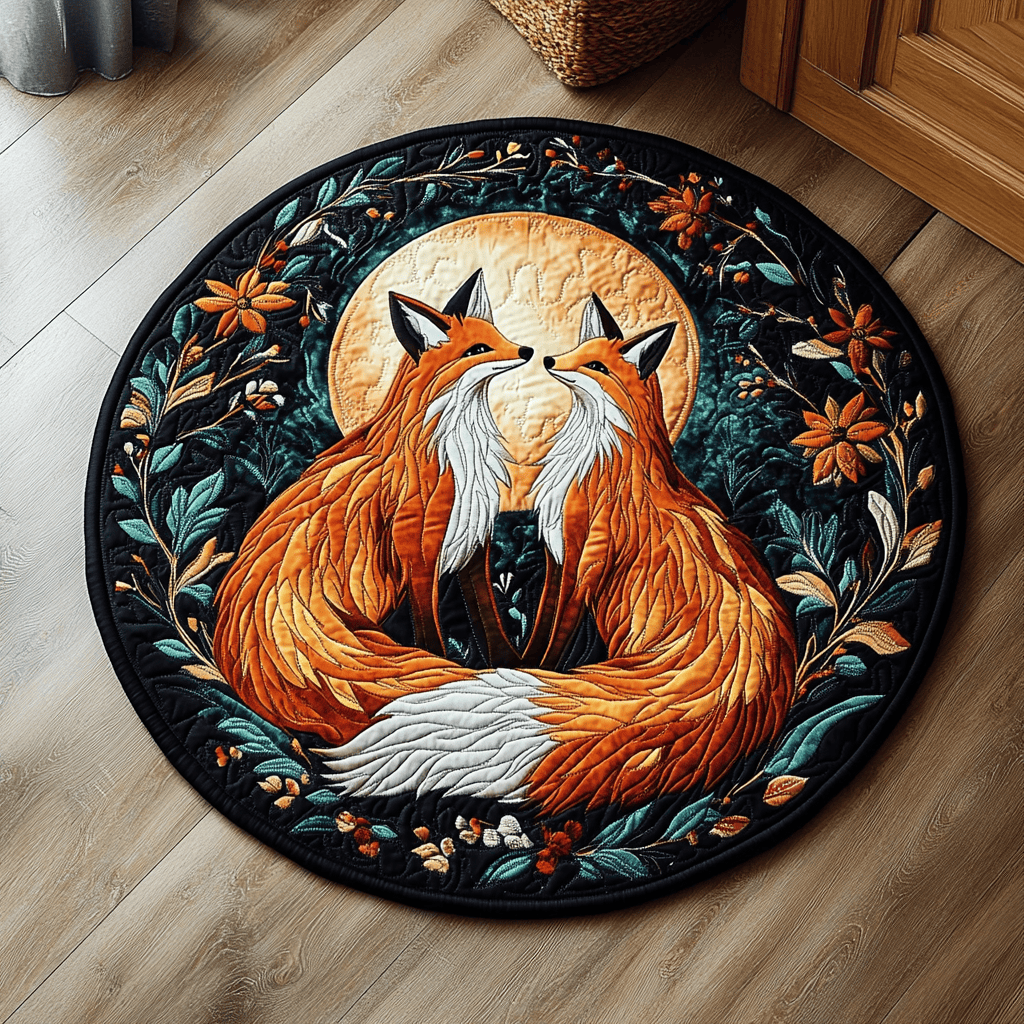 Fox Couple CQ0505030CL Quilted Round Mat