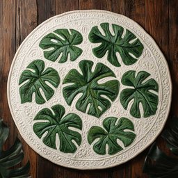 Hawaiian Nature WN0805027CL Quilted Round Mat
