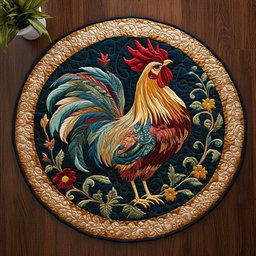 Crow of the Morning CM0505047CL Quilted Round Mat