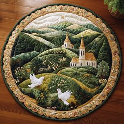 Faith in the Valley CM0505046CL Quilted Round Mat