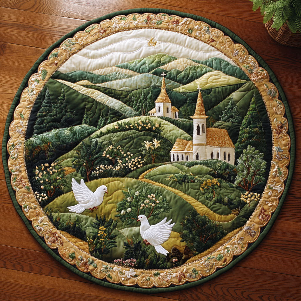 Faith in the Valley CM0505046CL Quilted Round Mat