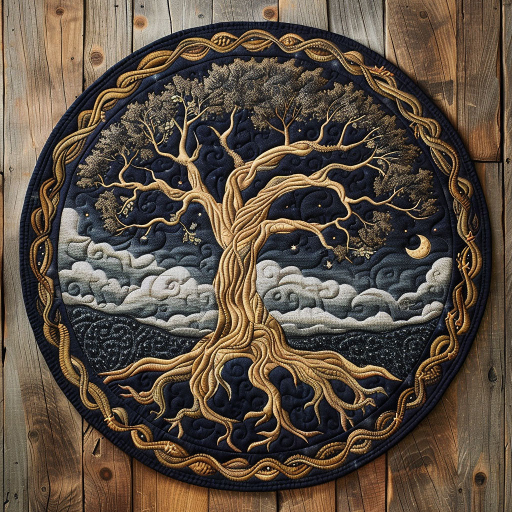 Tree of Life CW2804023CL Quilted Round Mat
