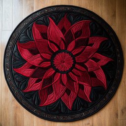 Gothic Flower WN2904018CL Quilted Round Mat
