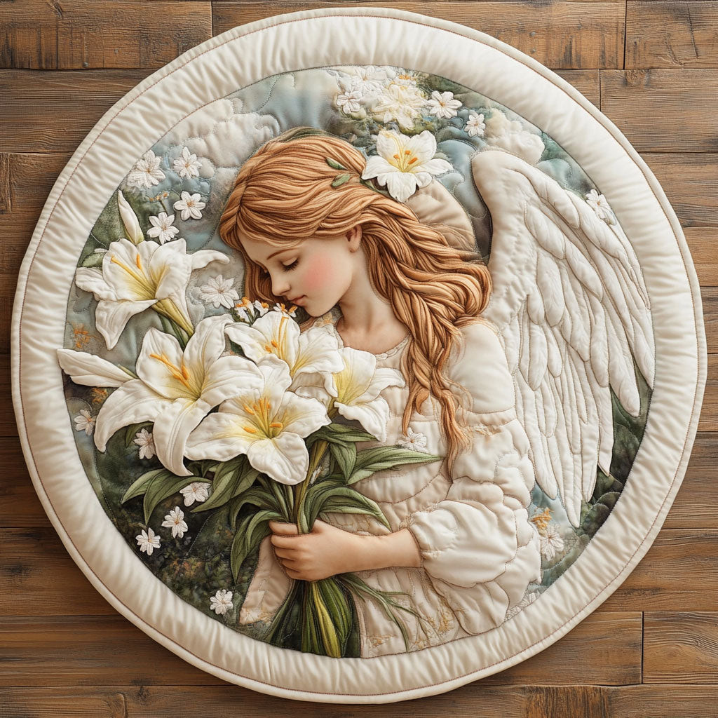 Lilies Angel CP2904003CL Quilt Round Mat