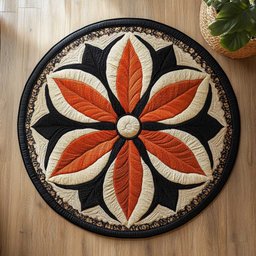 Harvest Flower WN2804038CL Quilted Round Mat
