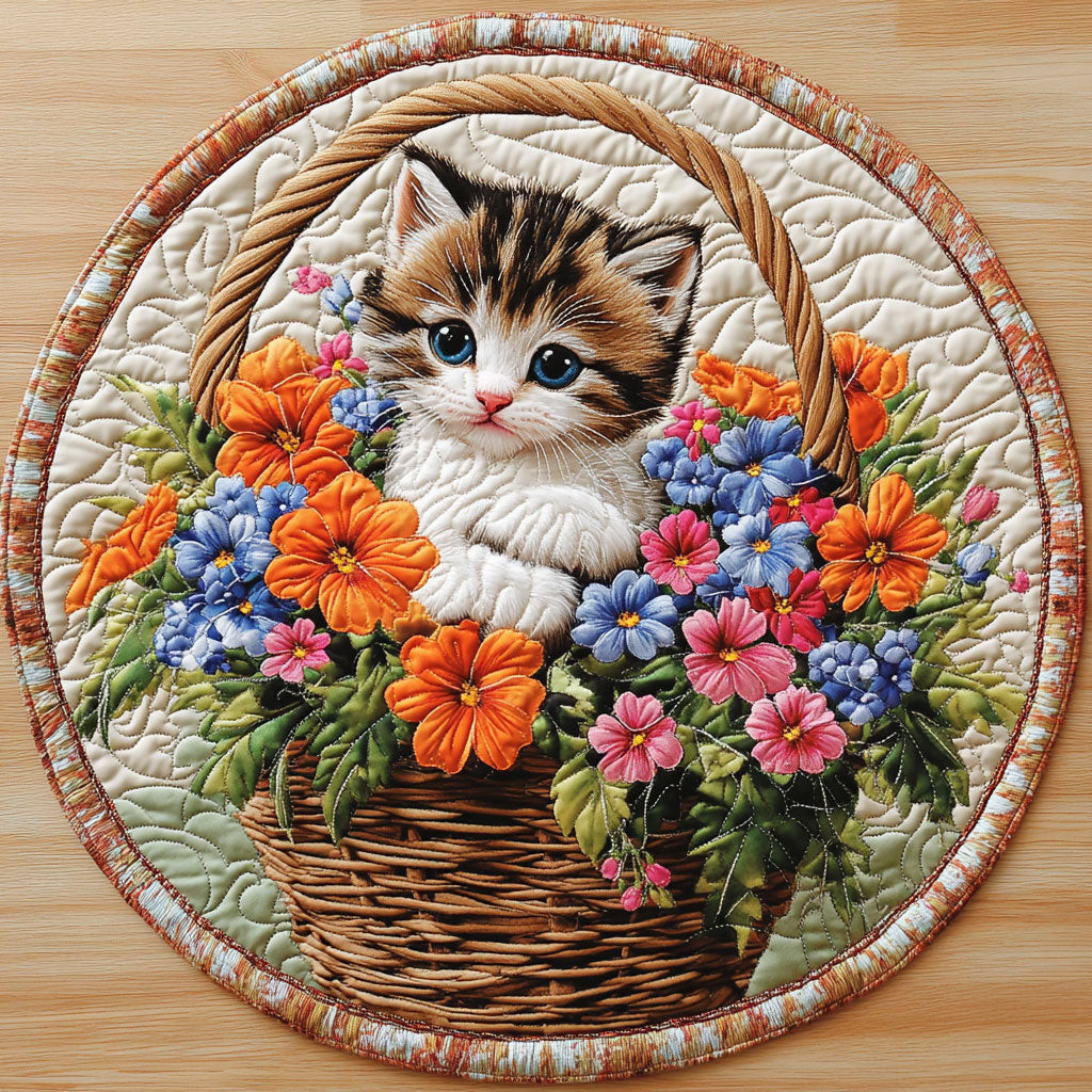Flower Cat CW2804011CL Quilted Round Mat
