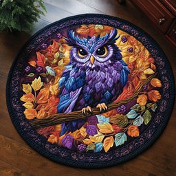 Moonlit Perch CM2904027CL Quilted Round Mat