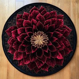 Glorious Dahlia WN2904015CL Quilted Round Mat