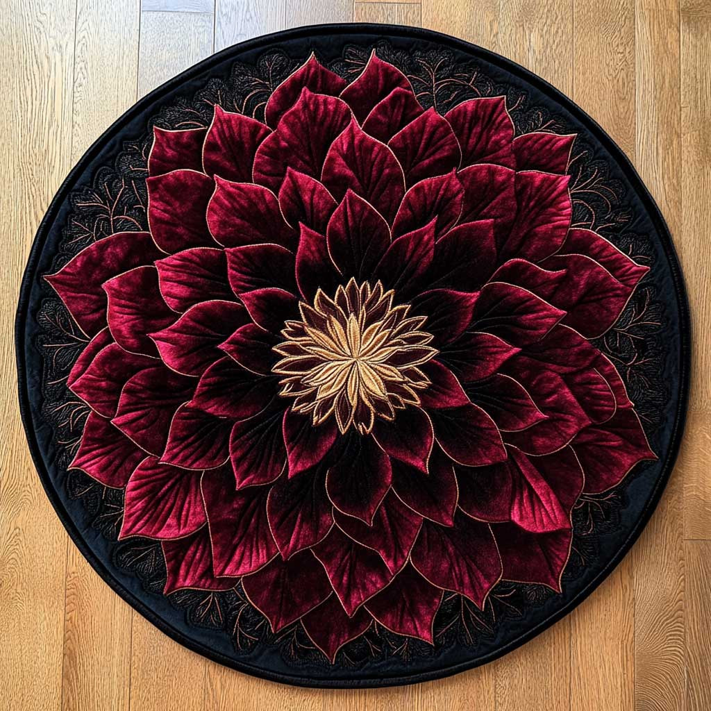 Glorious Dahlia WN2904015CL Quilted Round Mat
