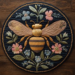 Floral Bee CP3004020CL Quilt Round Mat