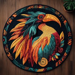 The Feathered Path CM0505026CL Quilted Round Mat