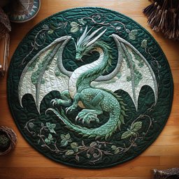 Dragon In Roots WY2904058CL Quilted Round Mat