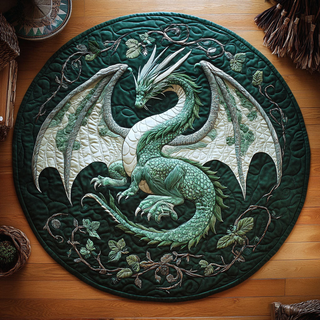 Dragon In Roots WY2904058CL Quilted Round Mat