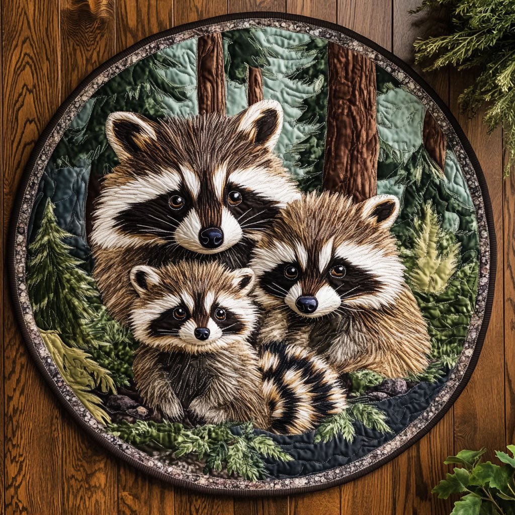 Raccoon Fam CM2804009CL Quilted Round Mat