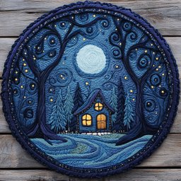 The Silent Trail CP3004004CL Quilt Round Mat