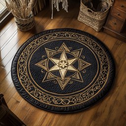 Mystic Star WY2904065CL Quilted Round Mat