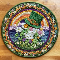 Lucky Shamrock Dreams WN2904024CL Quilted Round Mat