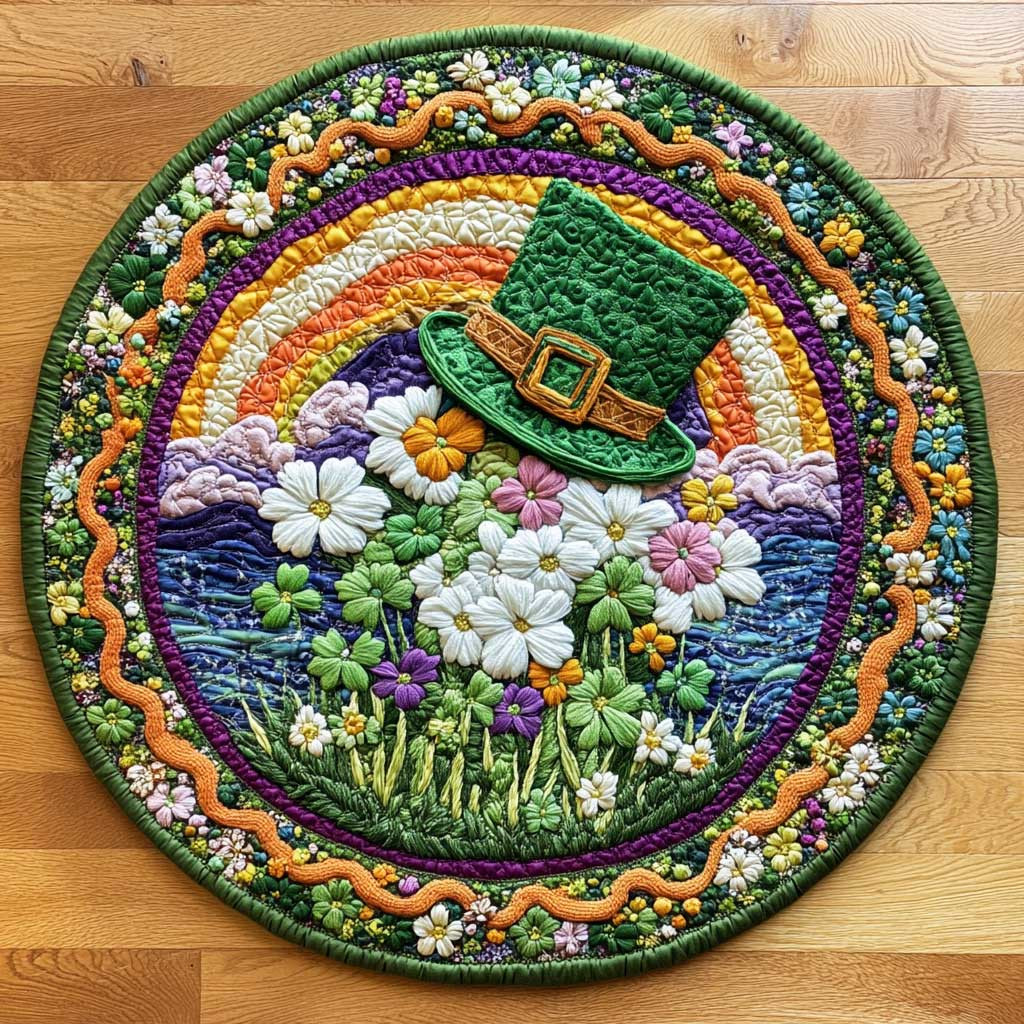 Lucky Shamrock Dreams WN2904024CL Quilted Round Mat